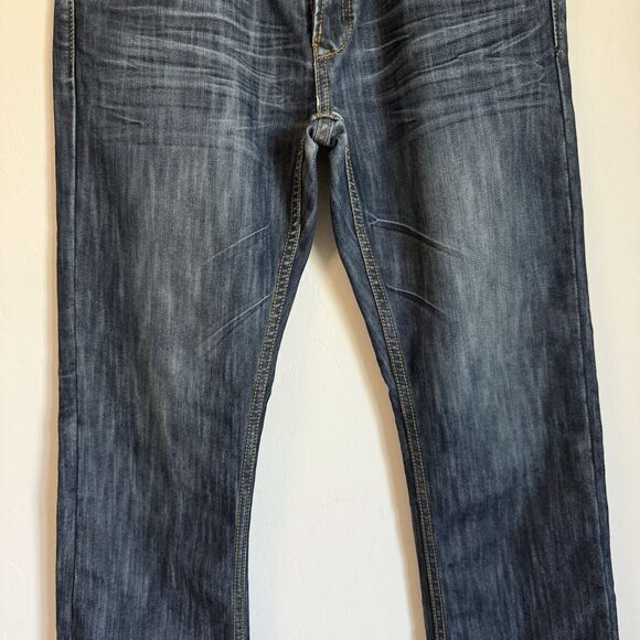 Buffalo David Bitton Jeans Mens 34x30 Dark Blue Relaxed Straight Driven Denim - Picture 4 of 7